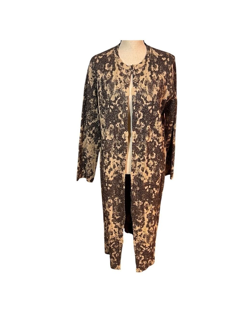 NWT Zara Metallic Knit Jacquard Maxi Coat Sz-M